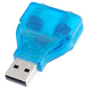 USB to 2x PS/2 Adapter for Keyboard+Mouse