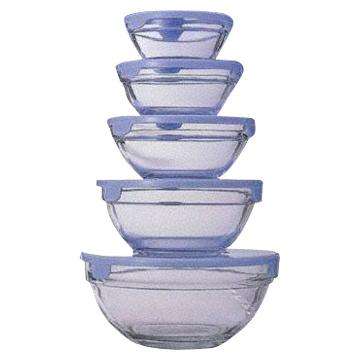 Heat Resistant - 5 Piece Glass Bowl Set