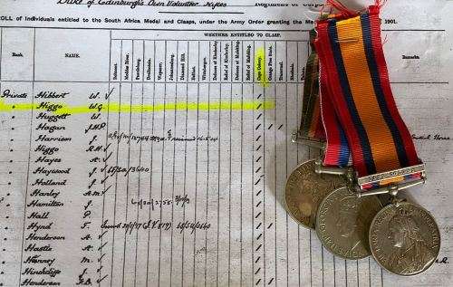 Queen South Africa Medal (QSA) to 1188 Pvt WG Higgo D of E Own VR   Plus 2 WW2 Medals to W Higgo