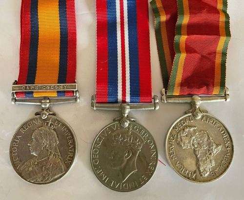 Queen South Africa Medal (QSA) to 1188 Pvt WG Higgo D of E Own VR   Plus 2 WW2 Medals to W Higgo