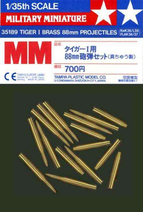 Tamiya 1/35 German Tiger I 88mm Brass Projectiles