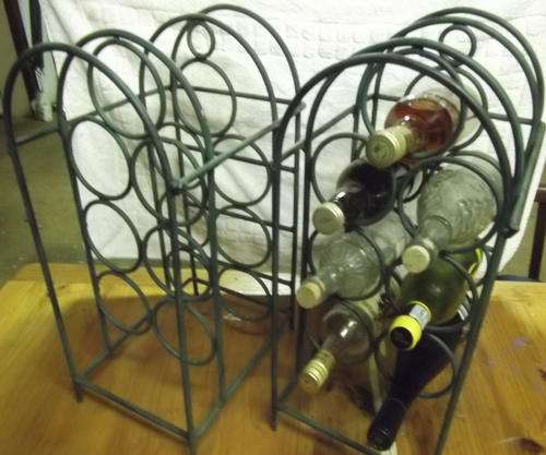 Verdi Green Wrought Iron Wine Rack