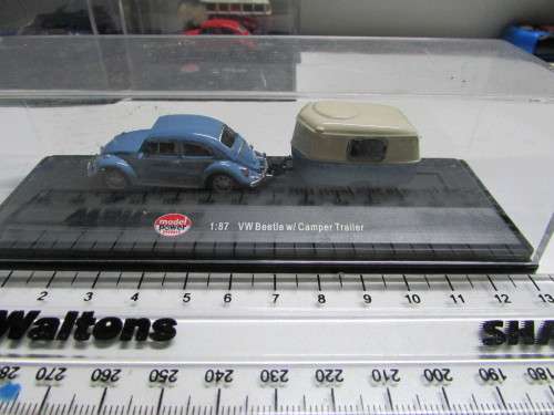Model Power 1/87 VW Beetle w/ Camper Trailer