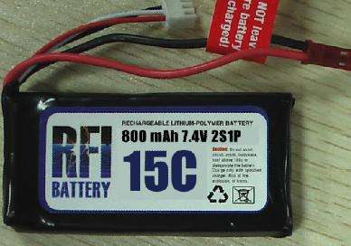 Special - RFI 7.4v 2S 800Mah 15C Lipo Battery Pack