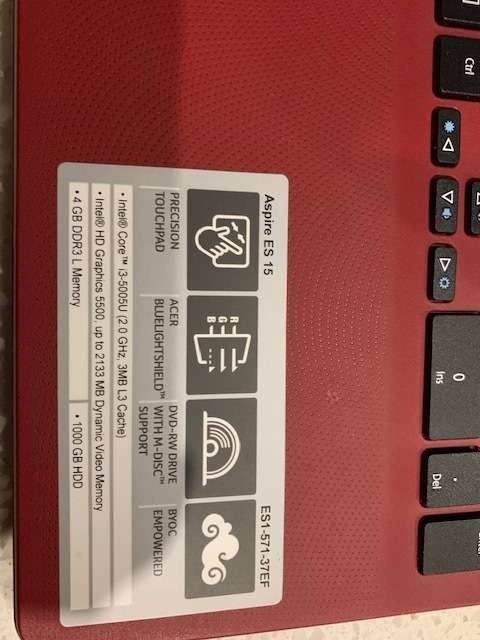 ACER laptop I3