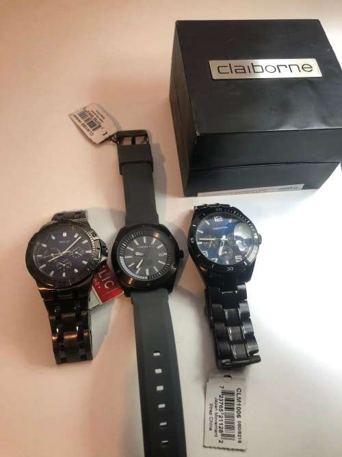 Lot of 3 watches RELIC BY FOSSIL and CLAIBORNE