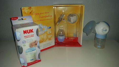 Nuk breast pump - used only 3times. + Brand new storage bottles