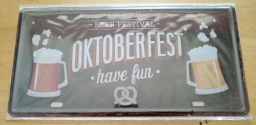 OKTOBERFEST METAL NUMBER PLATE