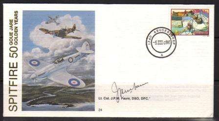 SA AIR FORCE (SAAF) COVER #24 SIGNED IN BLACK INK 05/03/1986