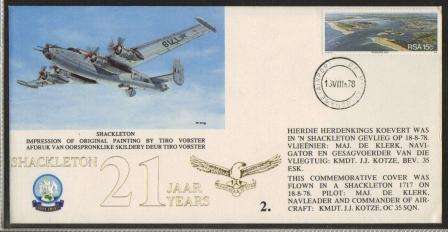 SA AIR FORCE (SAAF) FLIGHT COVER #2 - 21 YEARS OF THE SHACKLETON IN SERVICE