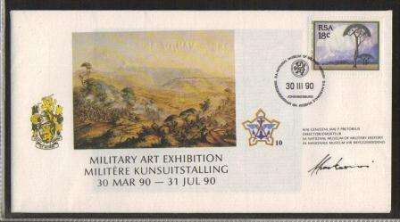 SA DEFENCE FORCE (SADF) COM COVER # 10 - MILITARY ART EXHIBITION - SIGNED IN BLACK