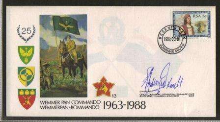 SA ARMY SIGNED COVER #13 25TH ANNIVERSARY WEMMER PAN COMMANDO SIGNED IN BLUE