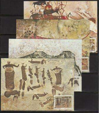 RSA 1987 ROCK PAINTINGS SET OF 4 MAXI CARDS