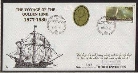 SHIPPING COM COVER - VOYAGE OF THE GOLDEN HIND MARITIME SERIES # 3