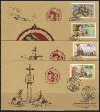 SWA 1982 DISCOVERERS LUDERITZ SET OF 4 HAND CANCELLED LIMITED EDITION PRIVATE MAXI CARDS # 11