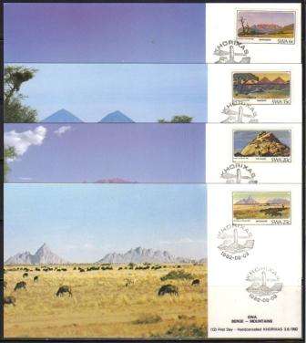 SWA 1982 MOUNTAINS SET OF 4 HAND CANCELLED LIMITED EDITION PRIVATE MAXI CARDS #12