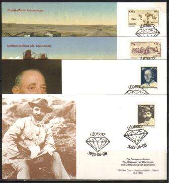SWA 1983 Discovery of Diamonds set of 4 hand cancelled limited edition private maxi cards number 15