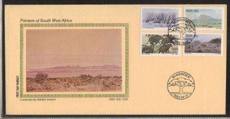 SWA 1983 PAINTERS OF SWA LIMITED EDITION SILK FDC # 3/83