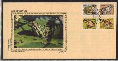 VENDA 1982 FROGS LIMITED EDITION SILK FDC # 2/82