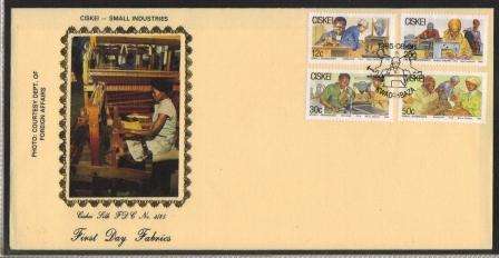 CISKEI 1985 SMALL INDUSTRIES LIMITED EDITION SILK FDC 4/85