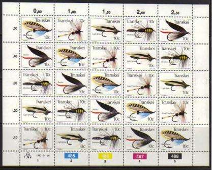 TRANSKEI 1982 FISHING FLIES MNH FULL SHEET