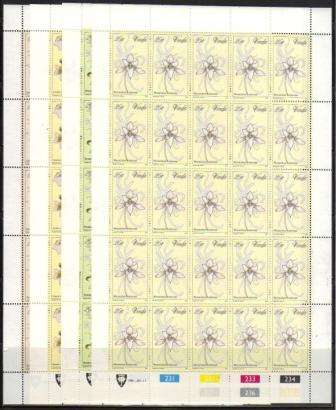 VENDA 1981 ORCHIDS SET OF 4 MNH FULL SHEETS OF 25