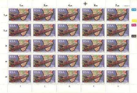 RSA 1990 CO-OPERATION SET OF 4 MNH FULL SHEETS OF 25/20