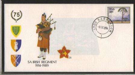 SA ARMY COVER #21 75 YEARS SA IRISH REGIMENT