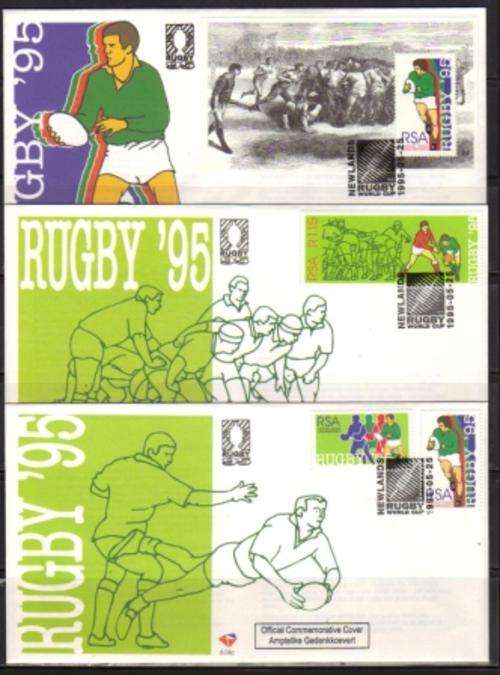 RSA 1995 RUGBY WORLDCUP FDC 6.14a/b/c