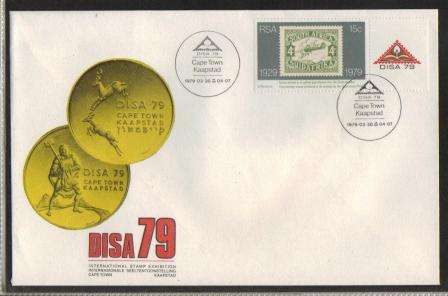 RSA 1979 PHILATELIC EXHIBITION COM COVER - DISA 79 WITH TAG ON RIGHT