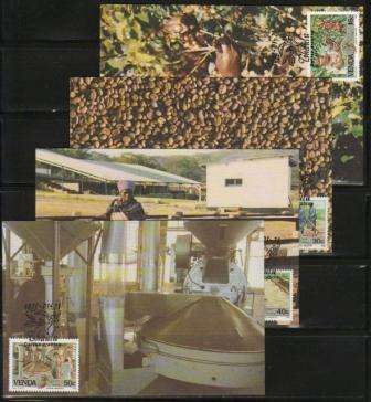 VENDA 1988 COFFEE INDUSTRY SET OF 4 MAXIMUM CARDS