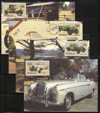 VENDA 1986 VETERAN CAR RALLY SET OF 4 MAXIMUM CARDS