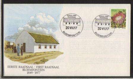 RSA 1977 FIRST RAADSAAL BLOEMFONTEIN COM COVER