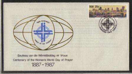 RSA 1987 COM COVER CENTENARY OF THE WOMEN'S WORLD DAY OF PRAYER