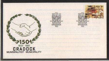 RSA 1987 COM COVER 150 YEARS CRADOCK MUNICIPALITY
