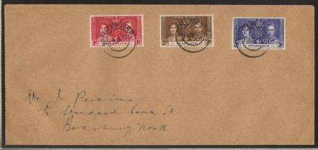 SWAZILAND 1937 CORONATION PRIVATE FDC
