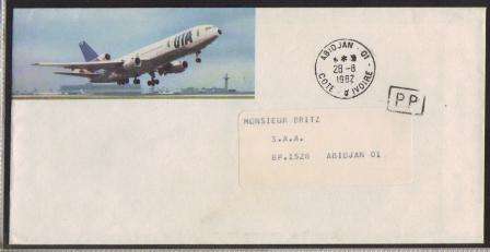 THEMATIC - AVIATION - 1982 ABIDJAN COVER