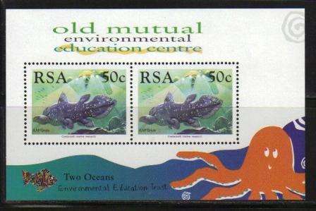 RSA 1997 OLD MUTUAL MNH MINIATURE SHEET DEPICTING THE COELACANTH