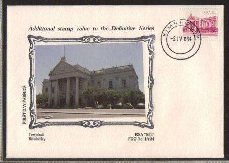 RSA 1984 11c ADDITIONAL VALUE BUILDINGS LIMITED EDITION SILK FDC # 1A/84