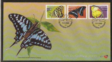 RSA 2000 7TH DEFINITIVE BUTTERFLIES FDC 7.7