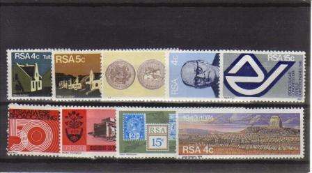 RSA 1974 MNH COMMEMORATIVE SINGLES COMPLETE (9 SINGLES)