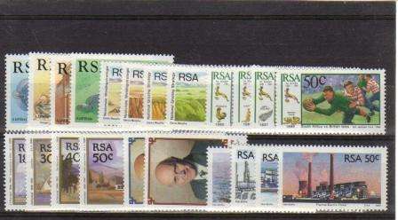 RSA 1989 MNH COMMEMORATIVE SINGLES COMPLETE (22 SINGLES)