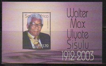 RSA 2003 WALTER MAX SISULU MNH MINIATURE SHEET