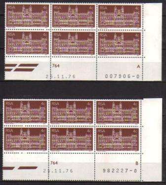 RSA 1977 TRANSVAAL SUPREME COURT MNH CONTROL BLOCKS A&B OF 6