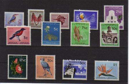 RSA 1ST DEFINITIVES 13 MNH SINGLES 1961 COAT OF ARMS WATERMARK