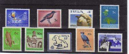 RSA 1ST DEFINITIVES 9 MM SINGLES 1972-1974 NO WATERMARK ON PHOSPHOR CHALKY PAPER