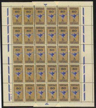 RSA 1964 2&1/2c NURSING MM RECONSTRUCTED SHEET OF 30 NUMBERED S3 S15 B