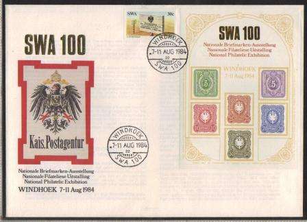 SWA 1984 PHILATELIC EXHIBITION COM COVER - SWA 100 CXD WINDHOEK