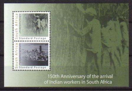 RSA 2011 150 YEARS ARRIVAL INDIAN LABOURERS MNH MINIATURE SHEET