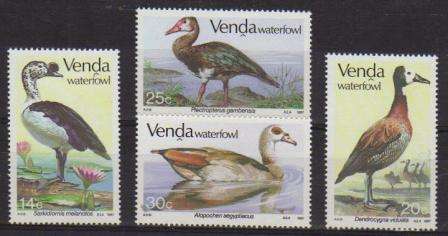 THEMATIC - BIRDS - 1987 MNH SET OF 4 VENDA WATERFOWL